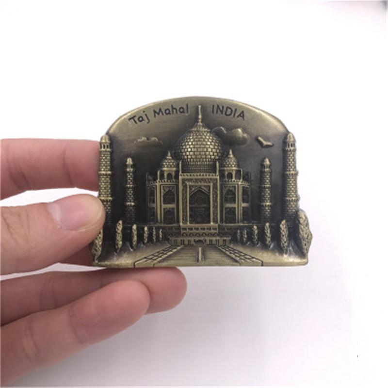 Metal Refrigerator Stickers Three-dimensional Magnetic Memorial High-end Alloy Fridge Magnet