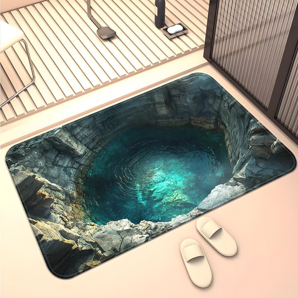 Коврик-водоворот для прихожей 3D-иллюзия коврик для ванной, Уникальный декор пола для помещений и улицы Противоскользящий ковер можно стирать в машине