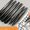 5 Pcs Twin Tip Permanent Marker Pen Fine Point Waterproof Ink Thin Nib Crude Nib Black Ink 0.5mm-1mm Fine Color