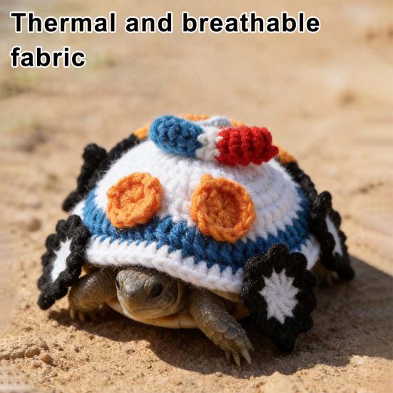 Yousheng Turtle Sweater Knitted Turtle Shell Costume Car Design Warm Outfit with Adjustable Rope Cute Apparel for Turtle Tortoise Photo Prop