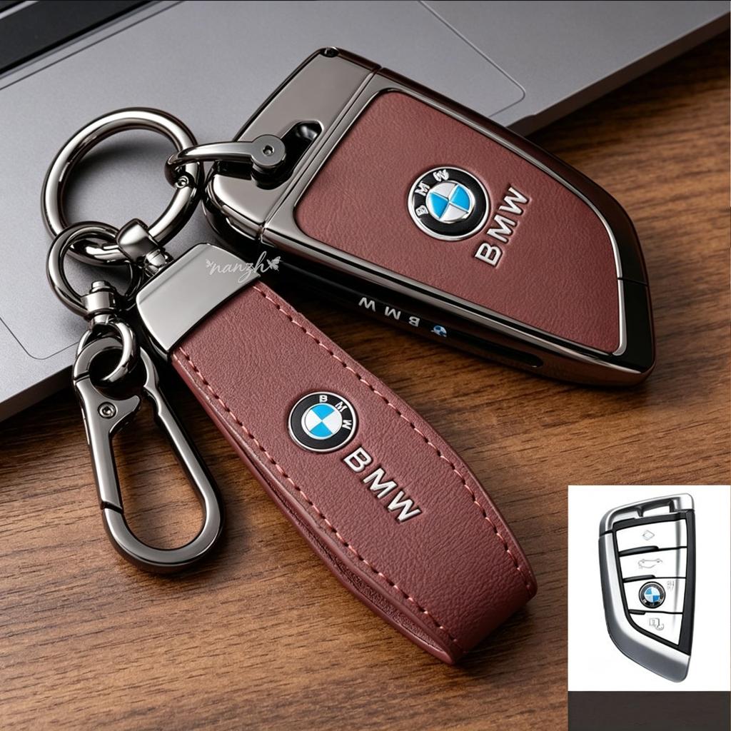 Car Key Case Cover Leather Keychain Accessory Protector Shell Key Bag For BMW X1 X3 X4 X5 X6 F15 F16G30 3 5 7 Series G11 F48 RFKNG1