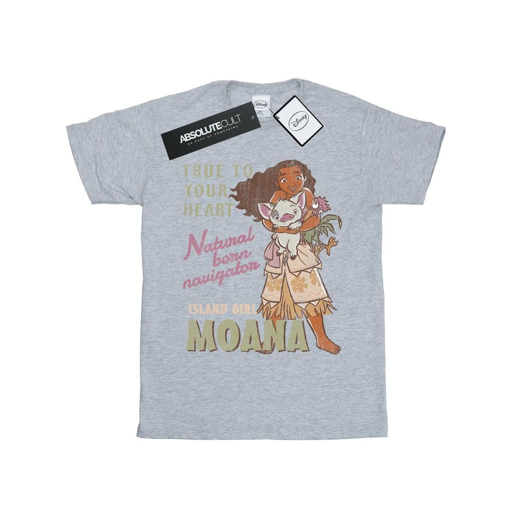 Disney Womens/Ladies Moana Natural Born Navigator Cotton Boyfriend T-Shirt