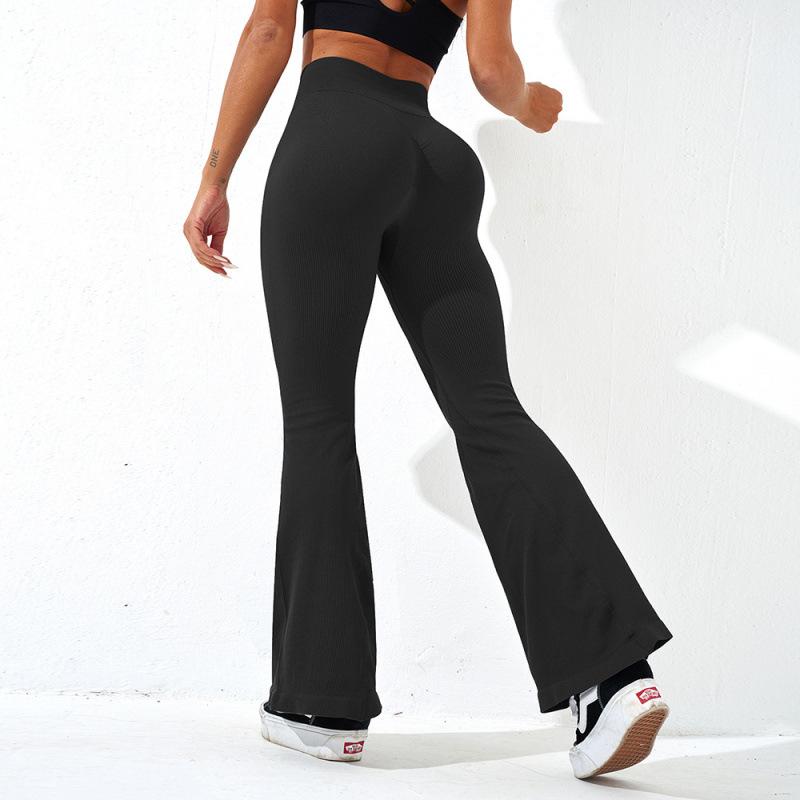 Women High Waist Seamless Flared Yoga Pants Tummy Control Casual Wear
