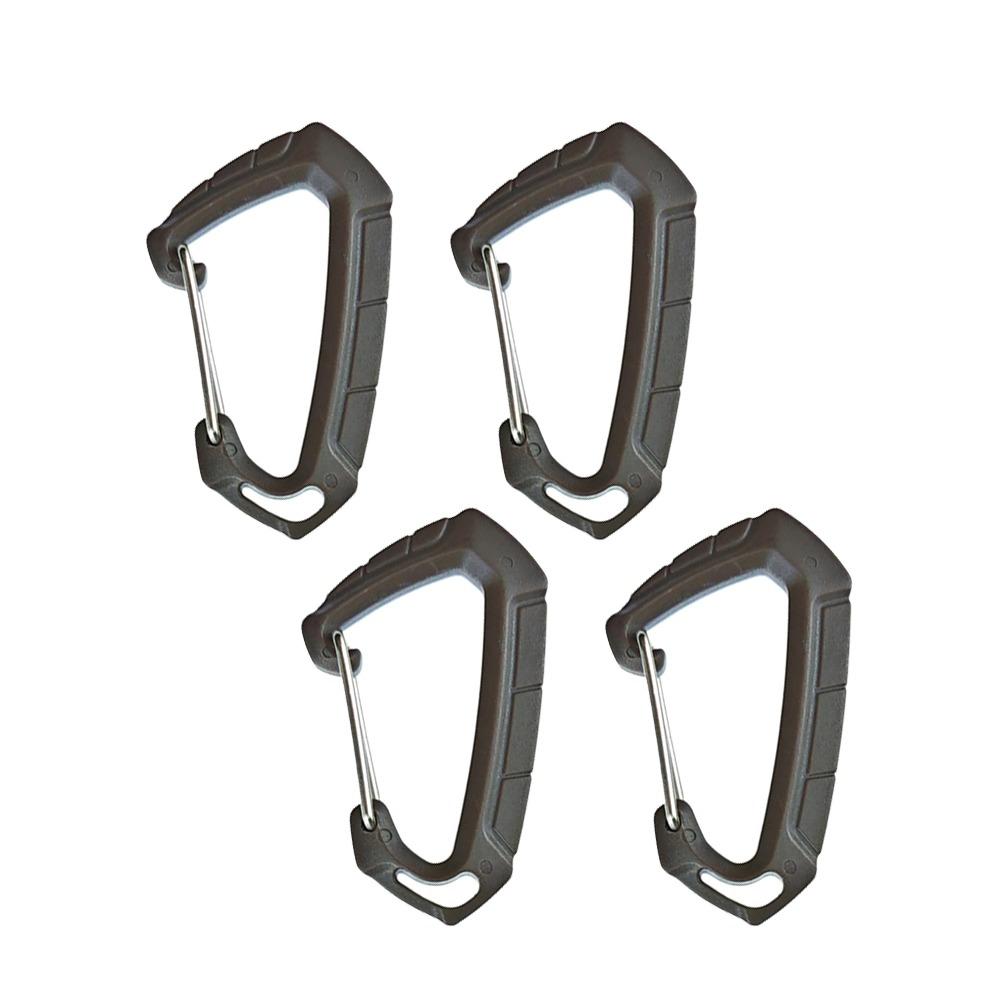 4pcs Multi Tool Tourist Small Hooks Plastic Camping Cycling Hiking Hooks Carabiner Clip Set