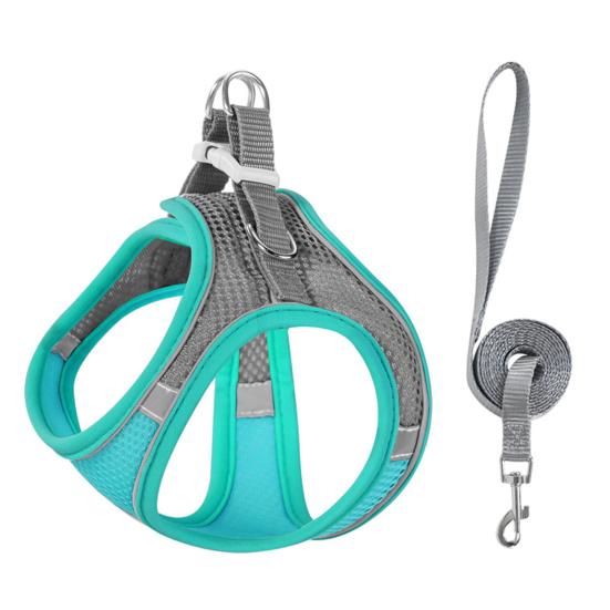 Светоотражающий жилет-шлейка для питомца, дышащая сетчатая шлейка для собаки/кошки с регулируемыми ремнями, жилет для кошки с боковой застежкой, защищенный от побега, для безопасной прогулки