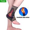 Tcare 1 Pcs Sports Ankle Brace Copper Compression Sleeves Support 3D Weave Elastic Bandage Foot Protective Gear Gym Fitness New