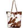 New Chestnut Hair On Tote Bag, Brown Leather Womens Bag.