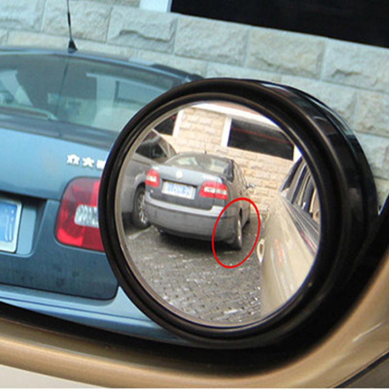 2Pcs 75Mm 3R-036 Stick-On Convex Blind Spot Rearview Mirror With Adjustable Wide Angle