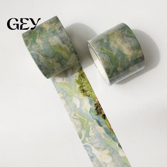 Layering Washi Tape Tape, Oil Painting Decorative Masking Artist Patterns Adhesive Japanese Paper for DIY Crafts, Junk Journal, Gift Wrapping,