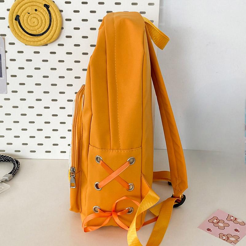 SCIONE New Transparent Schoolbag Large-capacity Contrast Ridge Protection Backpack Two-dimensional Cute Cartoon Cat Backpack