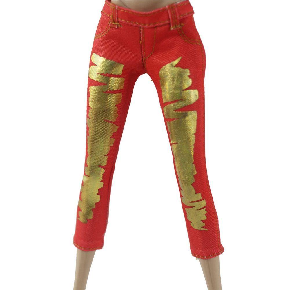 Мода 1/6 BJD Куклы Повседневная одежда Куклы Брюки Одежда Аксессуары Цветочные джинсы Кожаные штаны