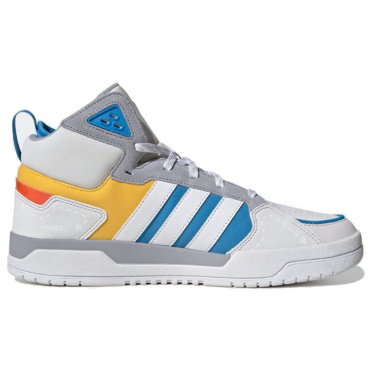 Adidas Neo 100 дБ Средние Кроссовки из Синтетической Кожи Модные Противоскользящие Прочные Высокие Кеды для Скейтборда Женские Кеды для Скейтборда Белые GY4796