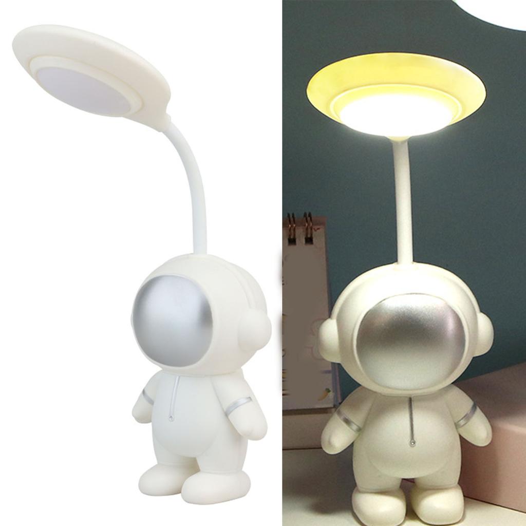 Детская светодиодная настольная лампа с возможностью регулировки яркости, перезаряжаемая, портативная, мини-ночник для детской спальни, белый