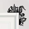 1pc Metal Seahorse Wall Stickers – Decorative Door Corner & Frame Art, Elegant Hanging Wall Art for Coastal Home Decor