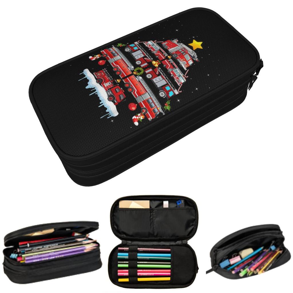 Fire Truck Fire Engine Theme Pencil Case for Boy Girl School Pen Box Pencil Bag Stationery Supplies Pen Holder Bag
