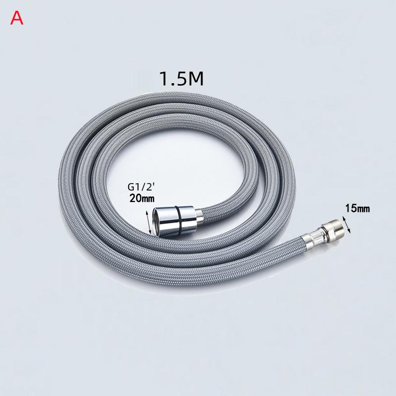1PC 1.5m Faucet Pull Out Faucet Plumbing Hose Nylon Braided Hose Replacement Hose for Pull Down Kitchen/Basin Tap G1/2' 15mm