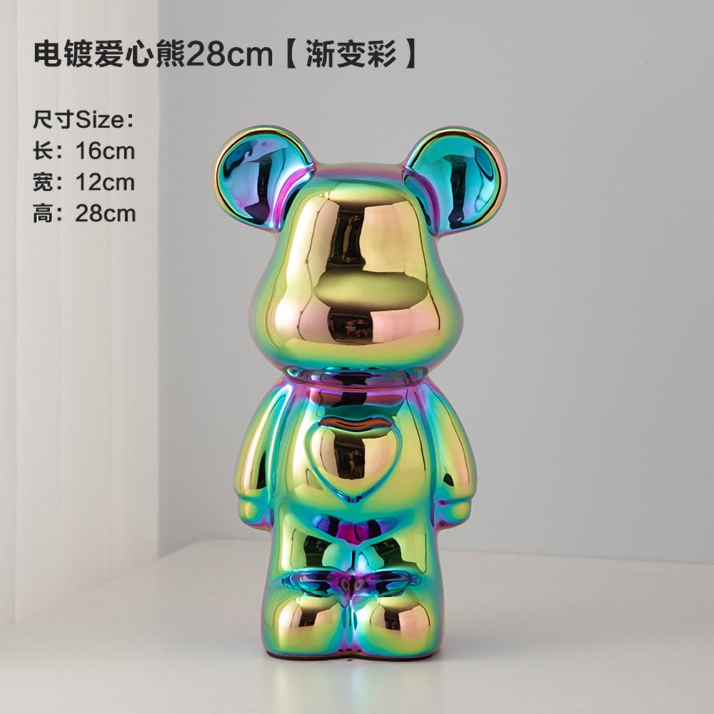 18-28 см европейская гальваническая керамическая кукла-медведь, украшение для домашнего рабочего стола, украшение для гостиной, декоративная статуэтка