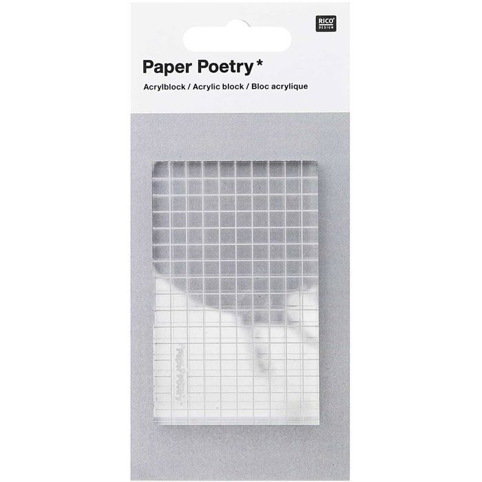Acrylic Block - Rico Design - Paper Poetry - 8x5 Cm - Thickness 1 Cm - Gridded