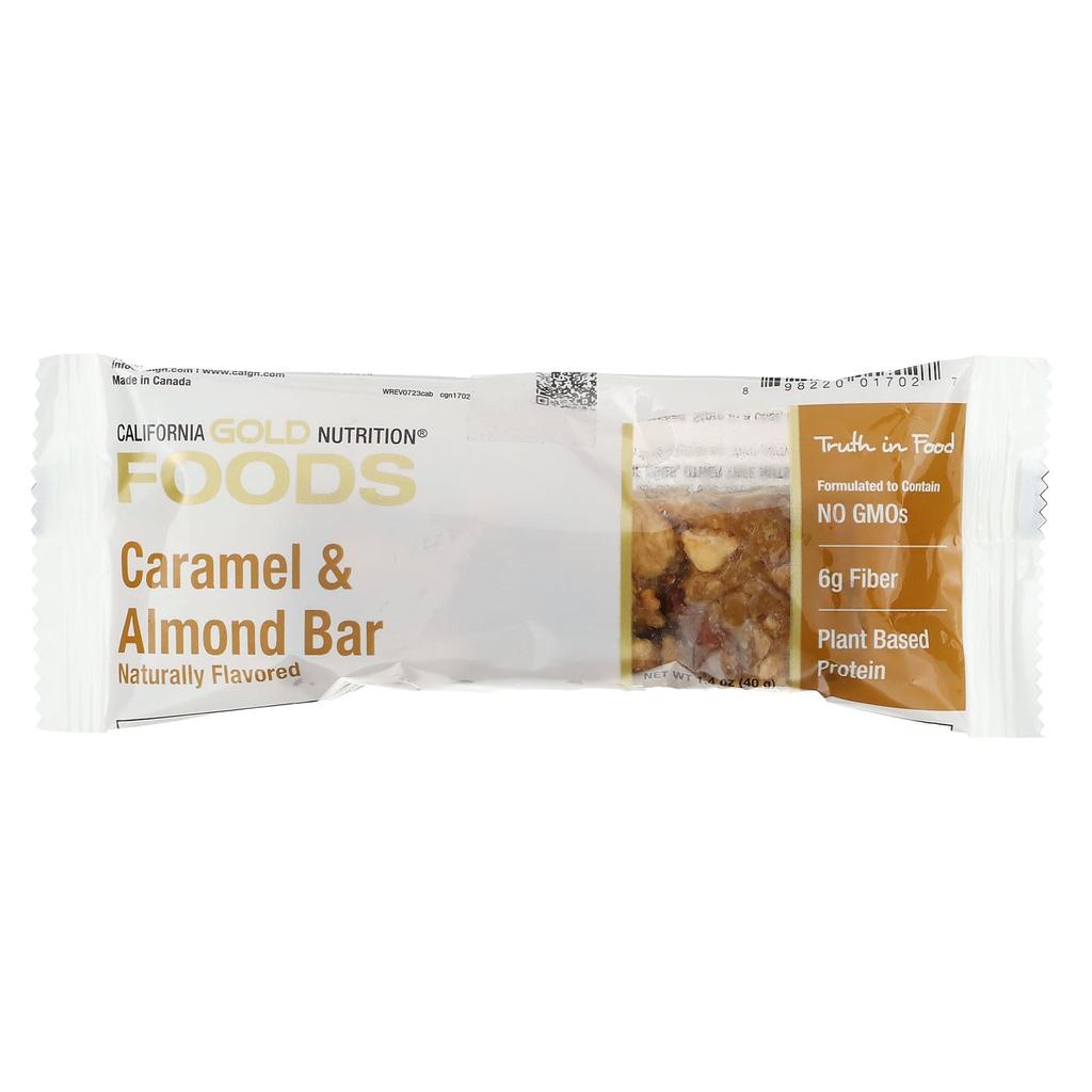 California Gold Nutrition Foods, Caramel & Almond Bars, 12 Bars, 1.4 Oz (40 G) Each