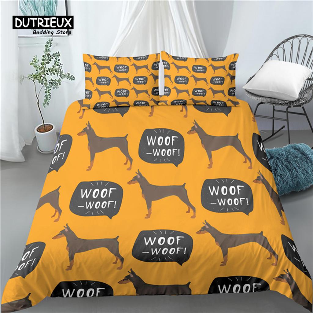 Home Living Luxury 3D Cut Dog Print 2/3Pcs Comfortable Duvet Cover PillowCase Bedding Sets Queen and King EU/US/AU Size
