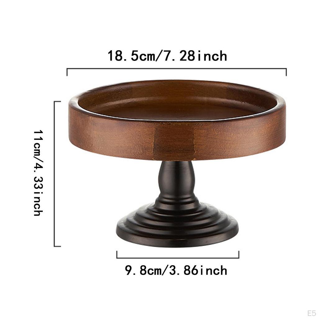 Cake Stand Display Rustic Decorative Round Wood Fruit Tray Dessert Table for