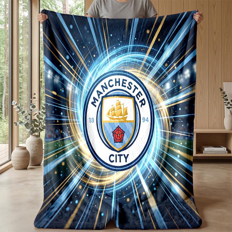 Manchester City Theme blanket Soft Flannel Blanket Plush Throw Blanket Cozy Sofa Bed Blanket for Home Decor