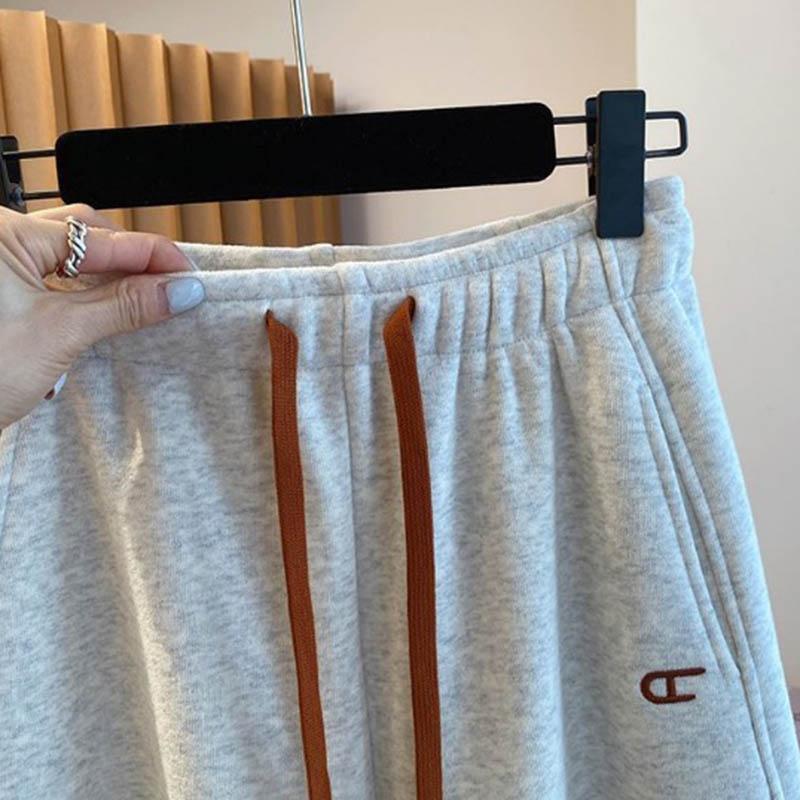 Брюки женские больших размеров, утолщенные, эластичные, с высокой талией, длинные, однотонные, флисовые, повседневные штаны-джоггеры