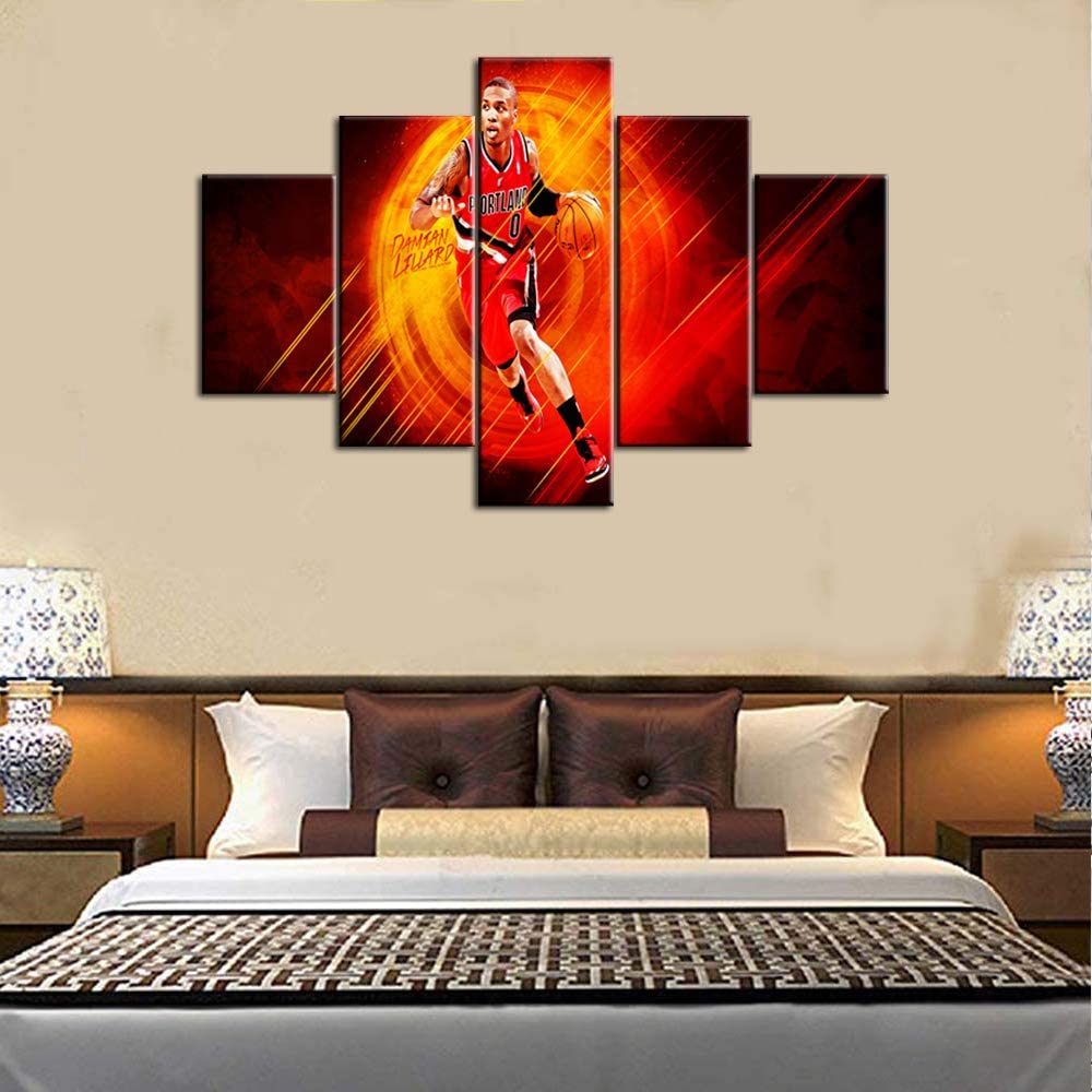 5 шт., звезда баскетбола, спортивный тренажерный зал, фотографии, художественный постер, 5 панелей, современный холст, HD печать, домашний декор, 5 шт., настенные картины