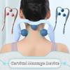 Vibration Cervical Massage Instrument Triple Balls Extended Handle Neck Massager Roller Ergonomic Three-level Adjustment
