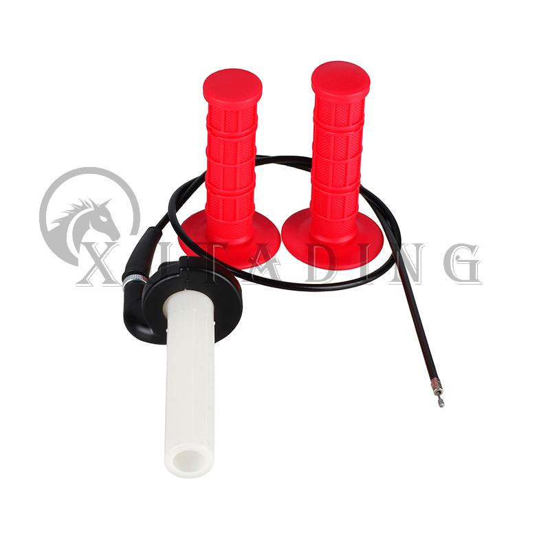 Motorcycle Universal 7/8" 22mm Hand Grip With Throttle Cable Handle Bar Grips For Pit Dirt Bike ATV Quad Motocross Racing