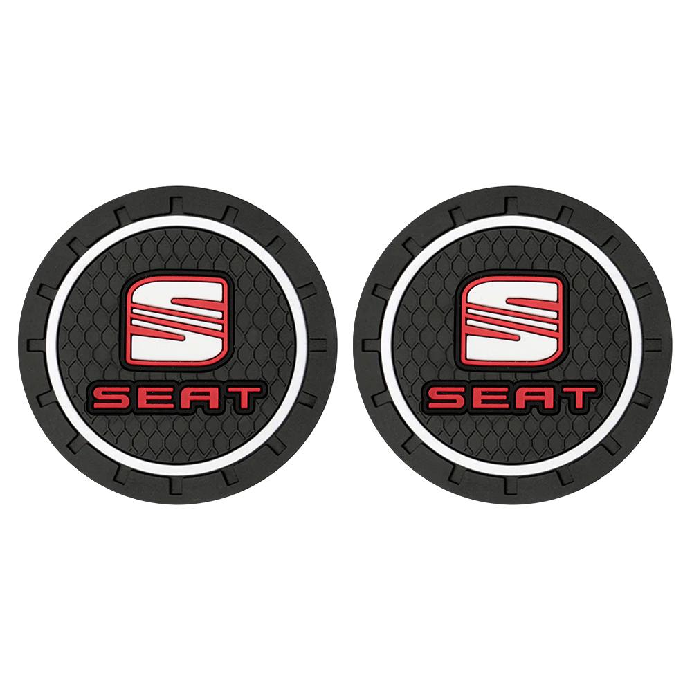 For Seat Leon 5f Ibiza Arosa Ateca Altea FR Arona Cupra Toledo 1/2Pcs Car Anti-Slip Silicone Pad Water Cup Holder Drink Coaster