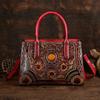 Retro Exquisite Embossed Women's Leather Bag Versatile Large Capacity Shoulder Bags
