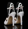 10cm Fish Mouth High Heel Sandals White Pearl High Heel Women's Sandals Banquet Wedding Dress Bridal Shoes Women