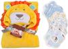 Детский халат с изображением животных, пончо и нагрудник для младенцев, комплект из 6 оригинальных товаров BM0211B [ДОСТОВЕРНО] (Желтый лев)