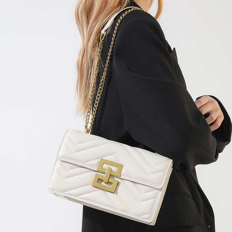 Маленькая квадратная сумка Женская высококлассная универсальная нишевая сумка-цепочка Ромбовидная сумка через плечо