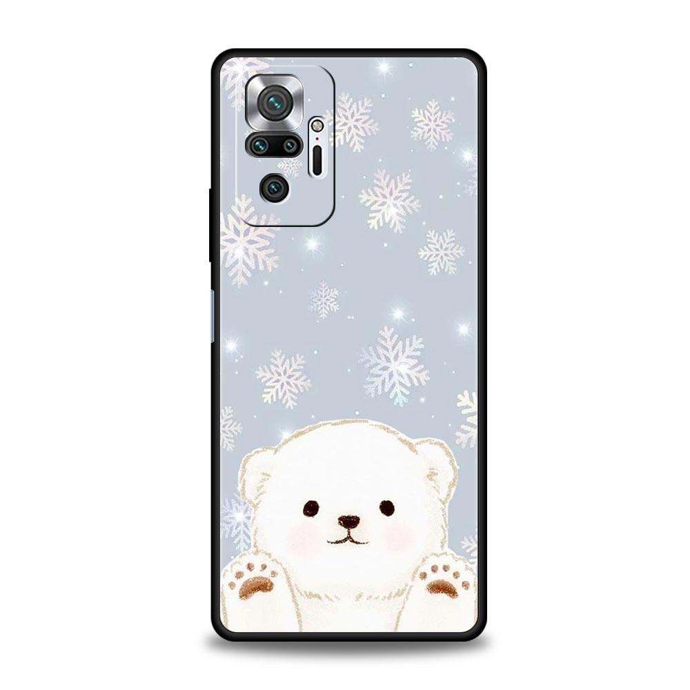 Чехол для телефона с белым медведем для Xiaomi Redmi Note 15 14 13 12 5G 11 10 Pro Plus 4G 9S 14C 13C 12C 10C Мягкий чехол из ТПУ