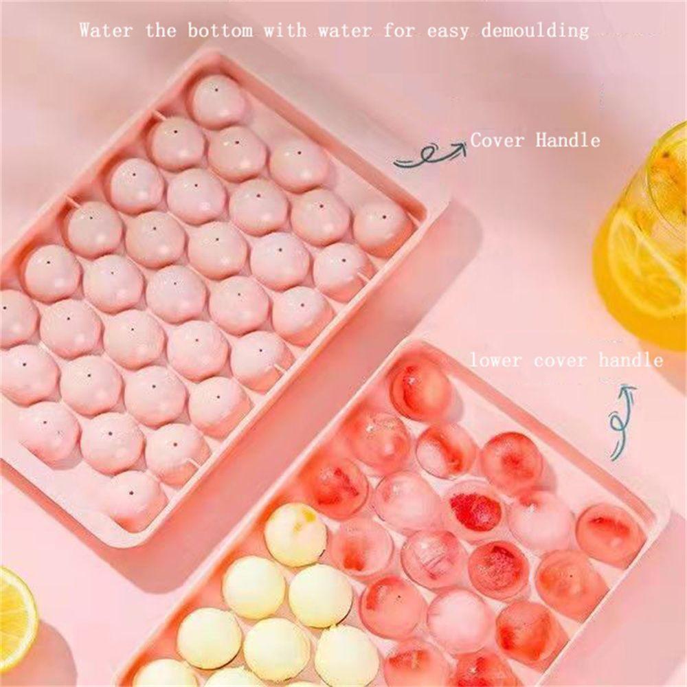 33 Grid With Lid Plastic Round Balls Mould Ice Maker Ice Tray Ice Cube Mold