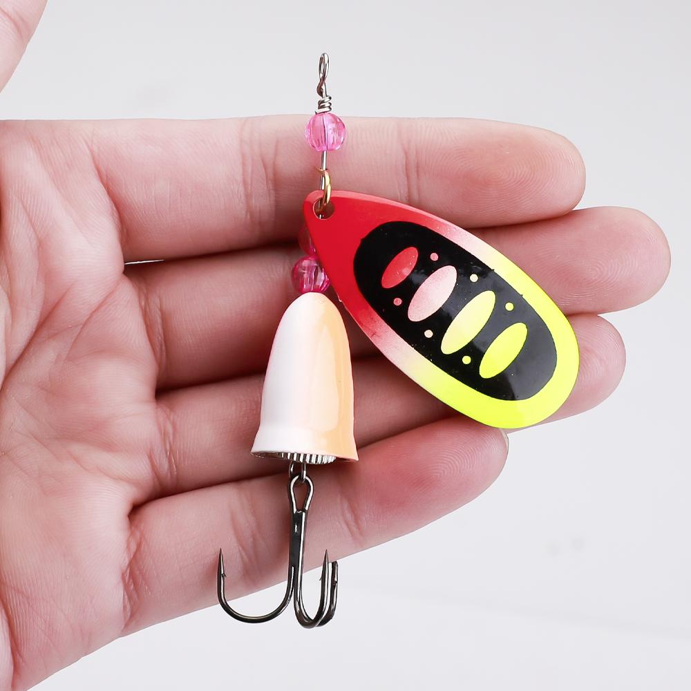 FISHKING 5 шт. блесна Willow Spinner Bait 8,0 г 12,5 г, медь, размер 3#-5# с тройным крючком 2#-1/0#, рыболовная приманка