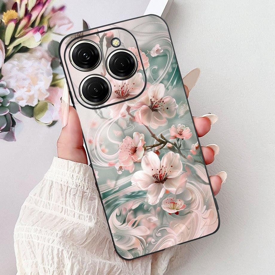 Роскошный матовый силиконовый мягкий чехол для Tecno Spark 20 20Pro 20 Pro+ 4G 5G Spark 20C KJ7 KJ6 KJ5 BG7 Чехол Цветок Любящее Сердце