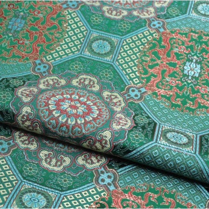 100x75 см Китайская монгольская ткань для одежды, декоративный костюмный халат, ручная жаккардовая парча, старинная шелковая ткань