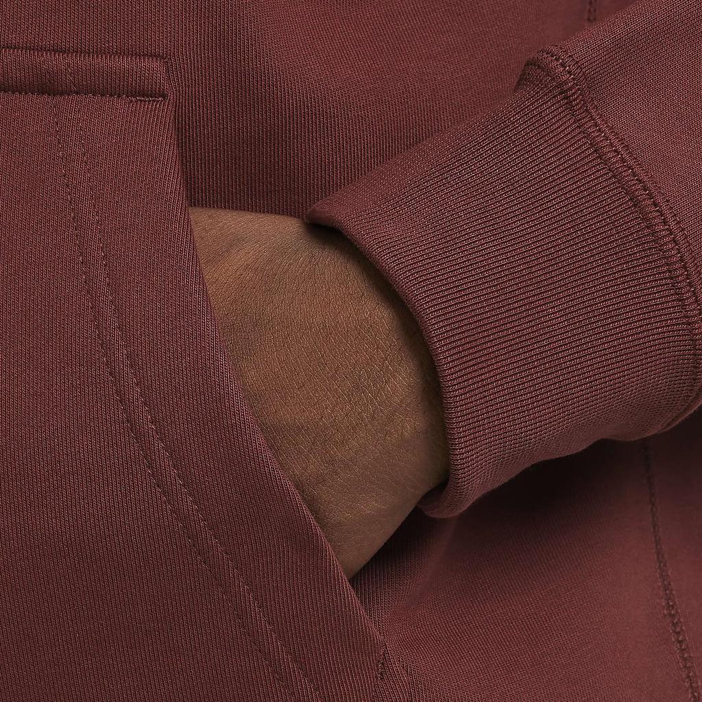 Nike Мужская толстовка с капюшоном Solo Swoosh из флиса Коричневый Белый DX1355-231