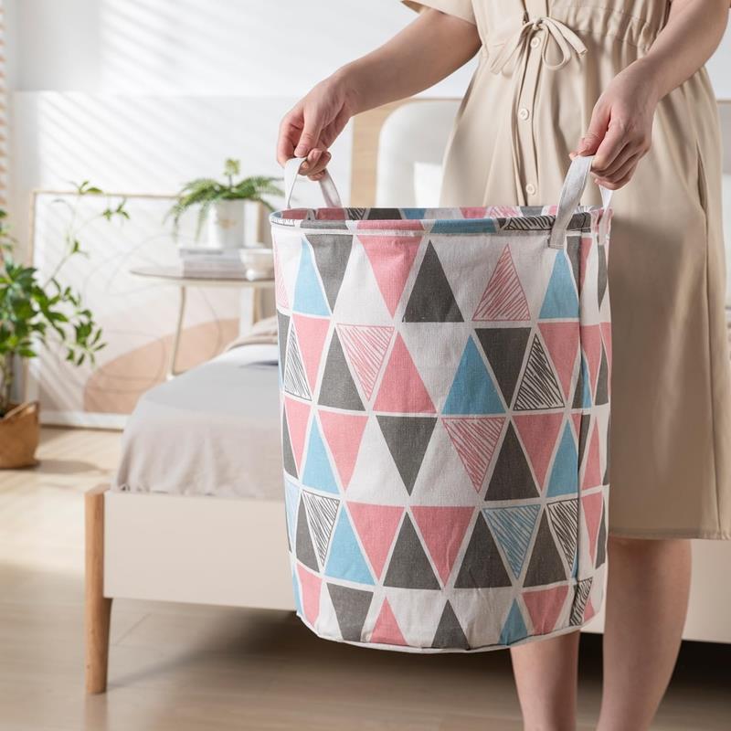 Folding Toy Basket Container Laundry Bag Triangle Organizer 45 cm