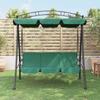 VidaXL Garden Swing with Green Canopy 198 Cm Fabric and Steel 363331