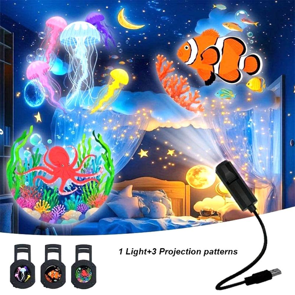 Marine Animals Mushroom Projection Light Starry Sky Projector Lamp Bedroom Atmosphere