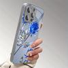Стильный Телефонный Чехол с Узором из Кристально-Синих Роз, Покрытый Гальваническим Покрытием, Для Samsung Galaxy S25 S24 S23 Ultra Plus FE, Чехол из Закаленного Стекла