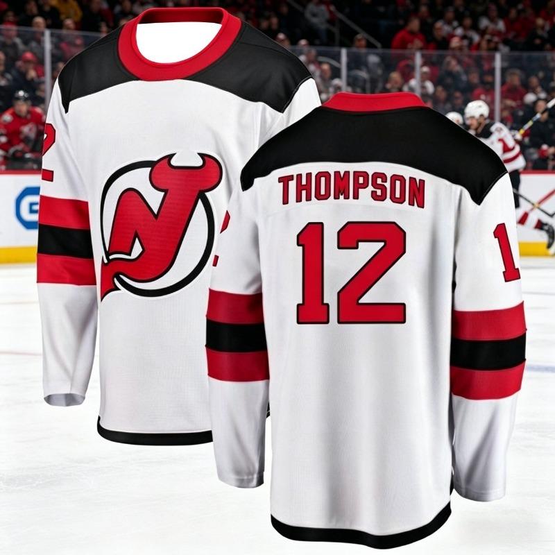 2026 New Jersey Men's New Ice Hockey Training Suit 3D Printed Devil Team White Sport Long-Sleeved Shirt Family