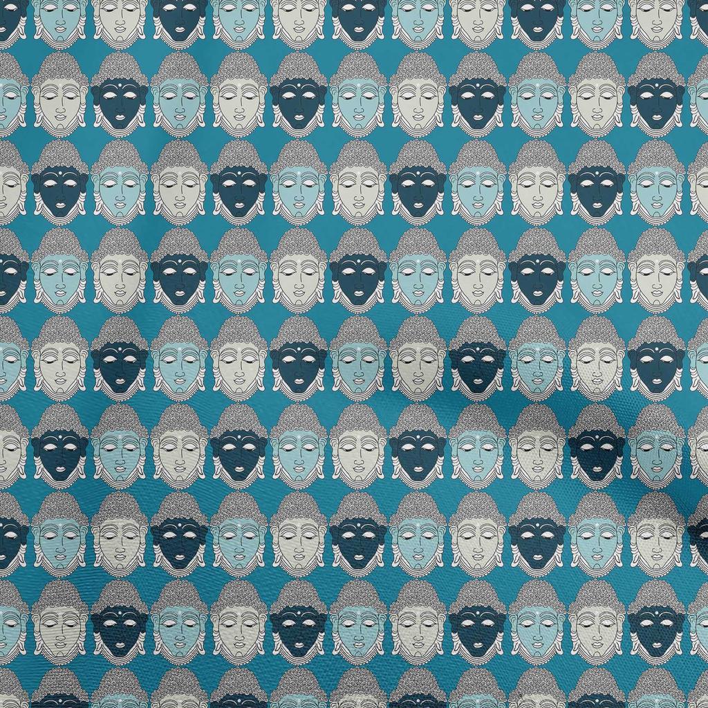 oneOone Cotton Flex Pale Yellow Fabric Lord Buddha Face Quilting Supplies Print Sewing Fabric By The Yard 40 Inch