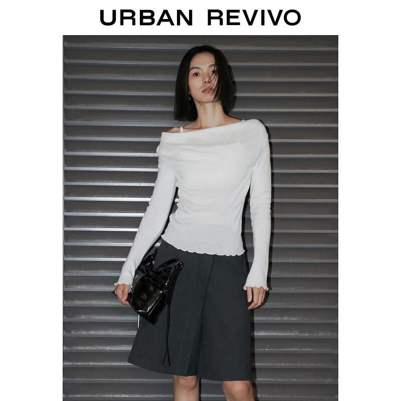 Женский трикотажный свитер с открытыми плечами и длинными рукавами UR