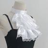 Detachable Ruffled Lace Fake Collar Lolita Necktie Scarf Collar Wrist Cuffs Layered Neck Collar Tie Clown Cosplay Ornaments
