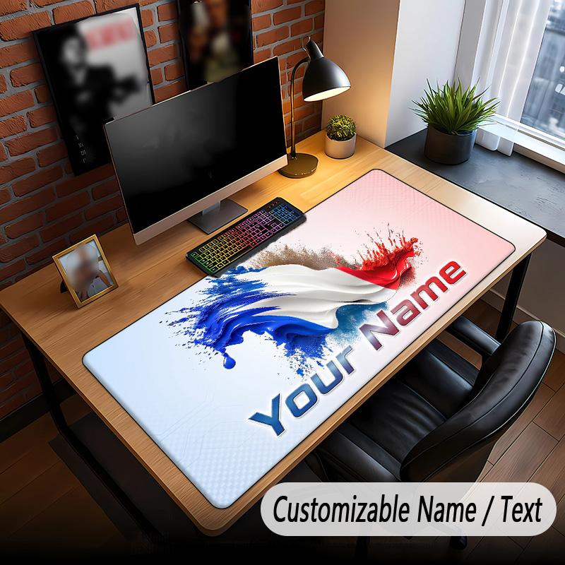 Large Mouse Pad France national football team Print Custom Name Text Desk Mat for Office Gaming